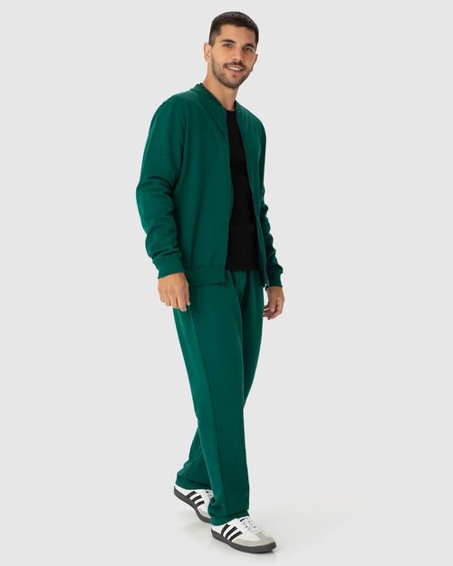 Conjunto Masculino Jaqueta Tradicional Em Moletom Stretch Flanelado