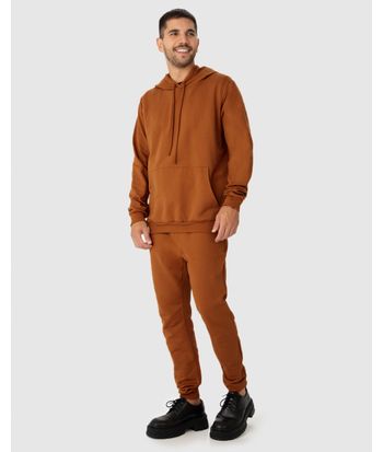 Conjunto Masculino Blusão Com Capuz  Em Moletom Flanelado