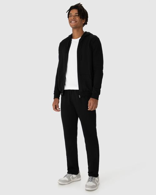Conjunto Masculino Jaqueta Com Capuz Em Moletom Stretch Flanelado