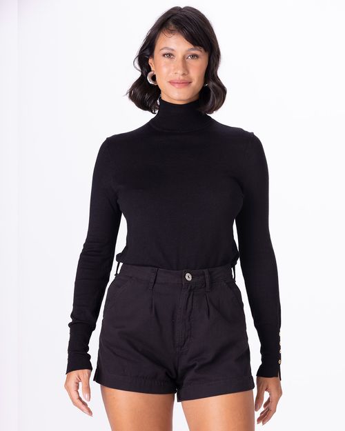 Shorts Mom Feminino Bolso Faca Em Sarja 100% Algodão