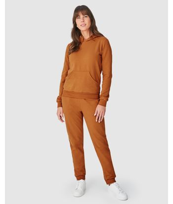 Calça Básica Feminina Jogger Bolso Faca Em Moletom Stretch Flanelado