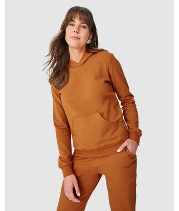 Blusão Básico Feminino Com Capuz Moletom Stretch Flanelado
