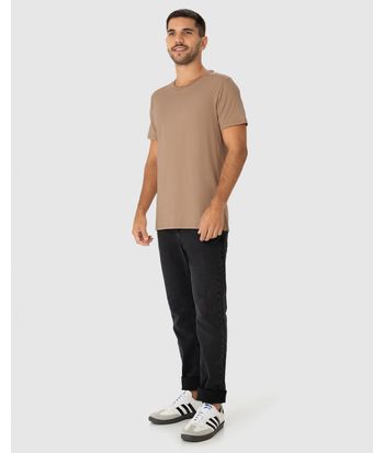 Camiseta Básica Masculina Abertura Lateral Em Algodão Pima