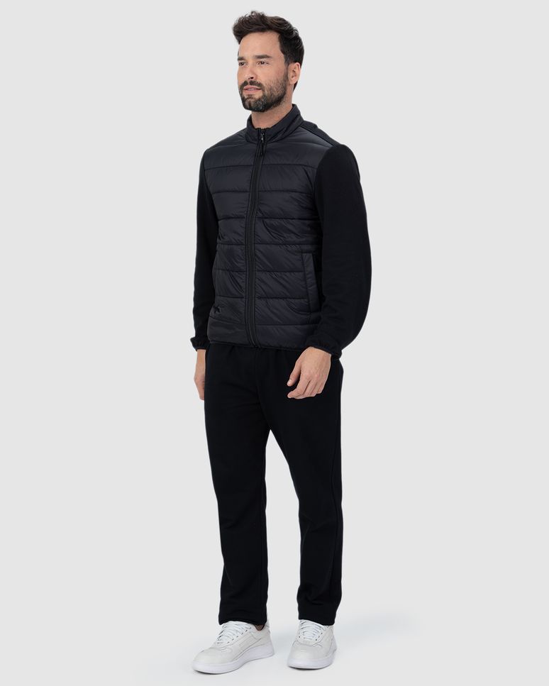 Jaqueta Slim Masculina Gola Alta Em Algodão E Tafetá