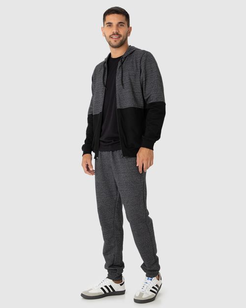 Jaqueta Masculina Bolso Funcional Em Moletom Rajado