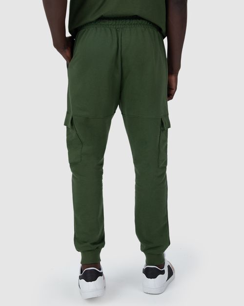 Calça Jogger Masculina Bolso Cargo Em Moletom Flanelado