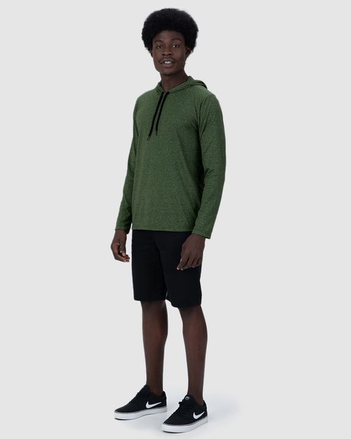 Camiseta Masculina Com Capuz Em Malha Rajada