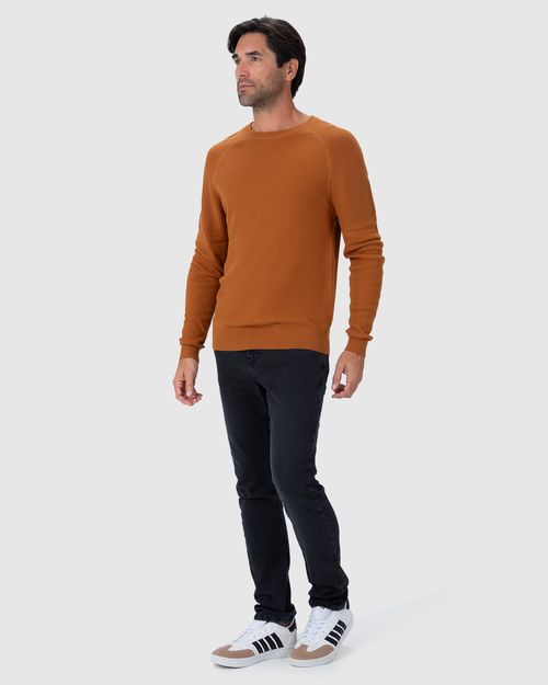 Blusão Slim Masculino Textura No Ombro Em Tricô