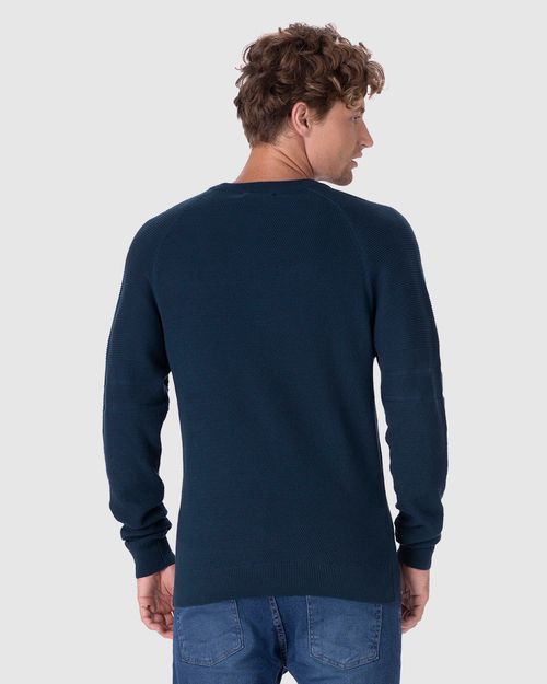 Blusão Slim Masculino Textura No Ombro Em Tricô