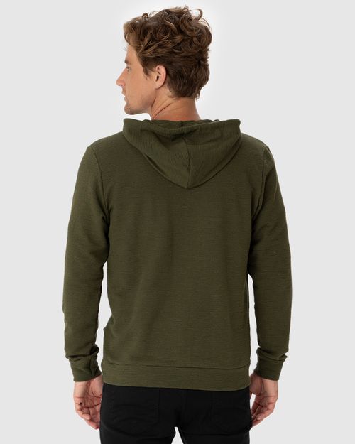 Jaqueta Masculina Regular Bolso Canguru Em Moletom Texturizado