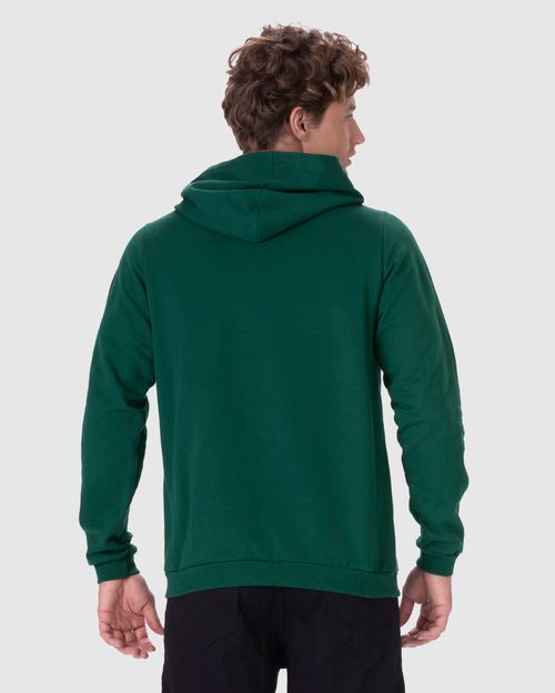 Blusão Masculino Capuz Com Botões Em Moletom Flanelado