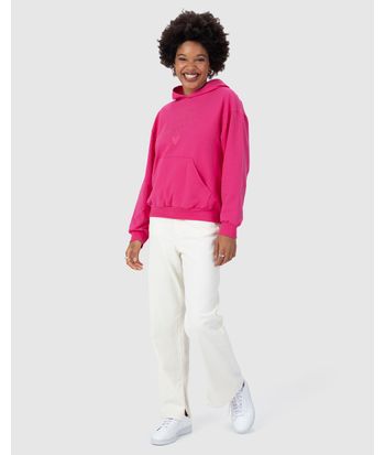 Blusão Feminino Com Capuz I Love You Em Moletom Stretch Flanelado