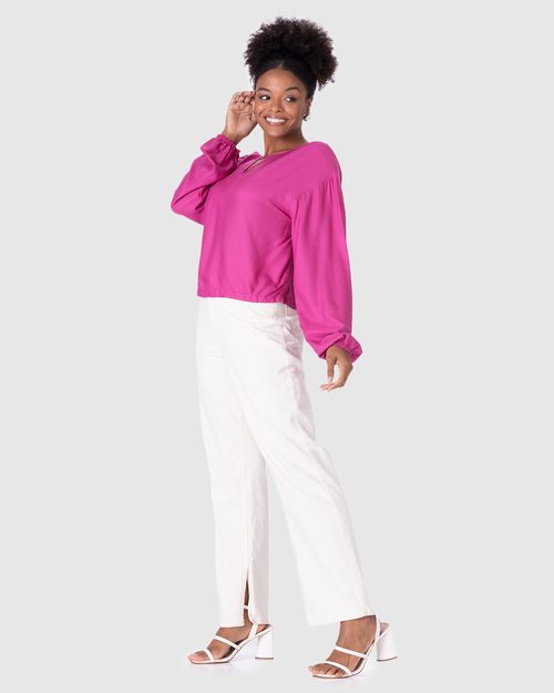 Blusa Feminina Decote Vazado Em Viscose