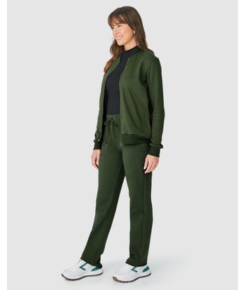 Jaqueta Básica Feminina Bolso Lateral Em Moletom Flanelado