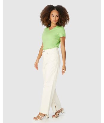 Blusa Básica Feminina Decote V Em Algodão