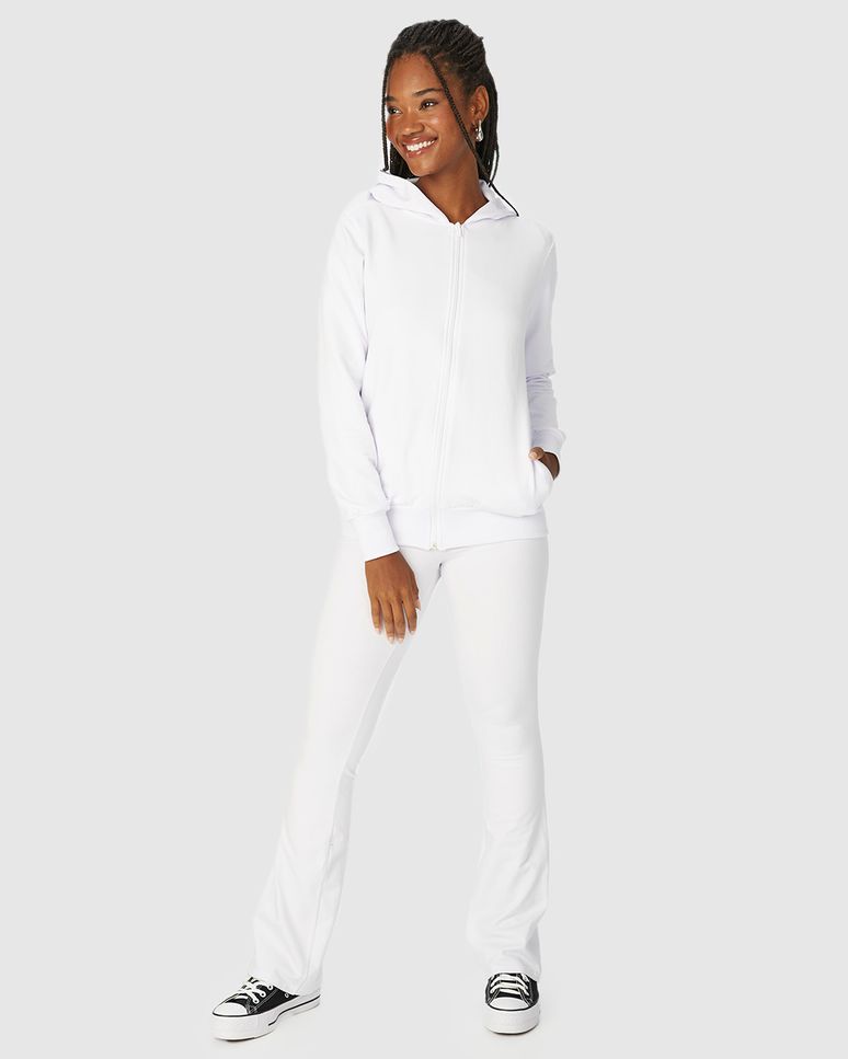 Calça Básica Feminina Flare Em Algodão