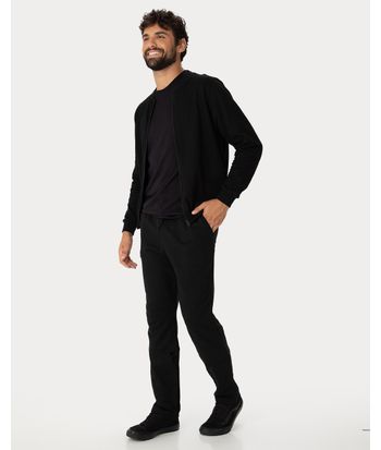 Conjunto Masculino Jaqueta Tradicional Em Moletom Stretch Flanelado