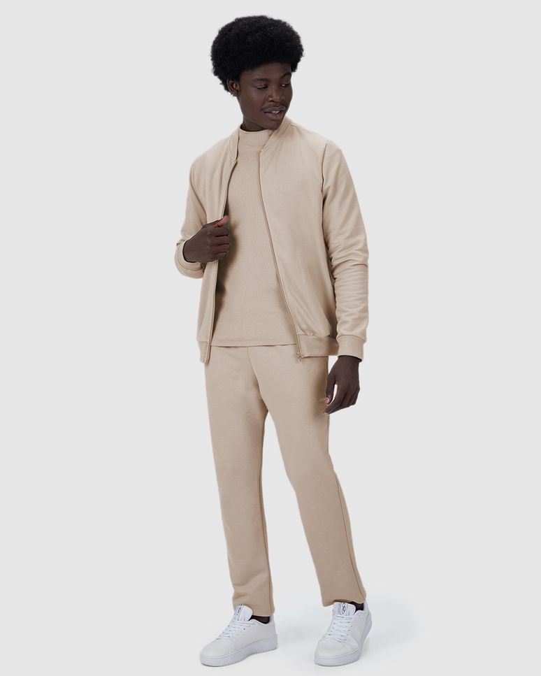 Conjunto Masculino Jaqueta Tradicional Em Moletom Stretch Flanelado