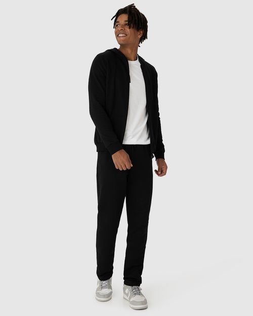 Conjunto Masculino Jaqueta Com Capuz Em Moletom Stretch Flanelado