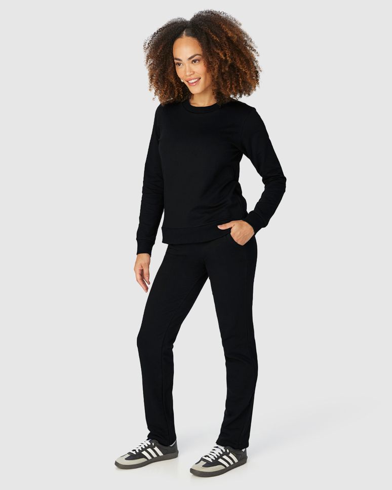 Conjunto Feminino Calça Bolso Faca Em Moletom Stretch Flanelado