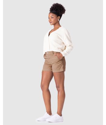 Shorts Alfaiataria Feminino Em Sarja Com Elastano