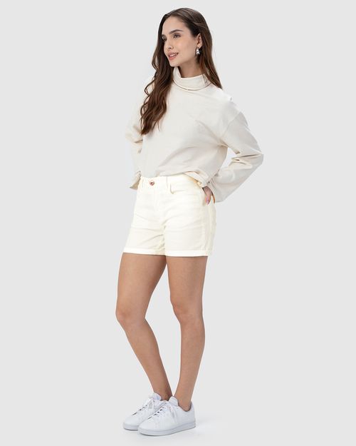 Bermuda Feminina Comfort Em Sarja Com Elastano