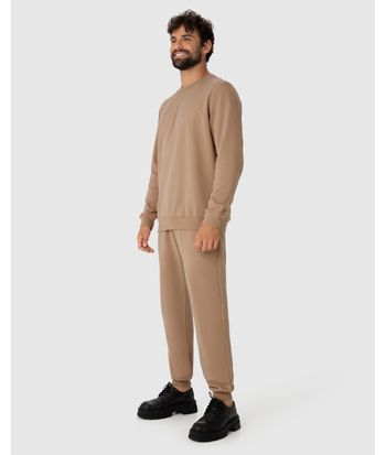 Blusão Básico Masculino Decote Redondo Em Moletom Flanelado