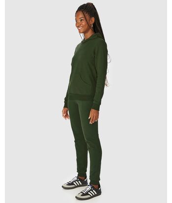 Blusão Básico Feminino Com Capuz Moletom Stretch Flanelado