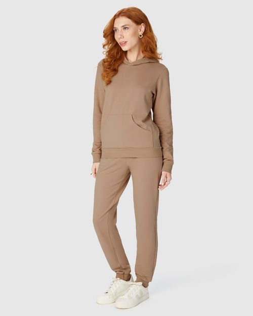 Blusão Básico Feminino Com Capuz Moletom Stretch Flanelado