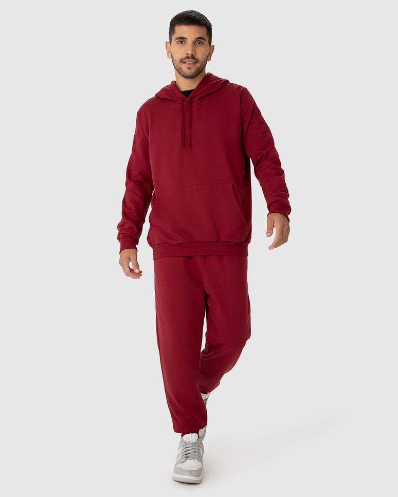 Blusão Básico Masculino Com Capuz Em Moletom Flanelado