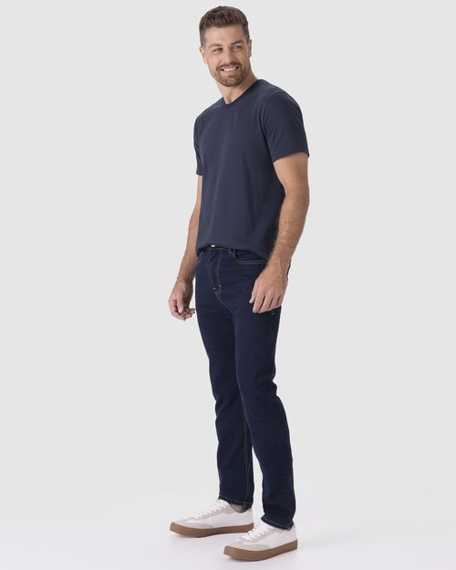 Calça Slim Masculina Cintura Média Em Flex Jeans