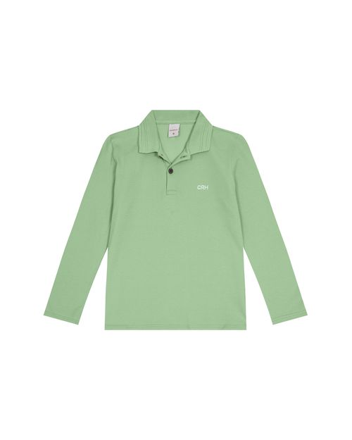 Camisa Polo Menino Manga Longa Em Piquet Stretch - Carinhoso
