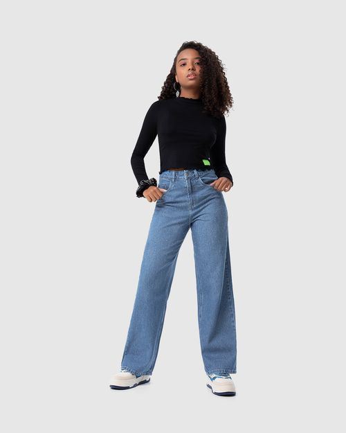 Calça Menina Straight Com Strass Em Jeans 100% Algodão Malwee Kids