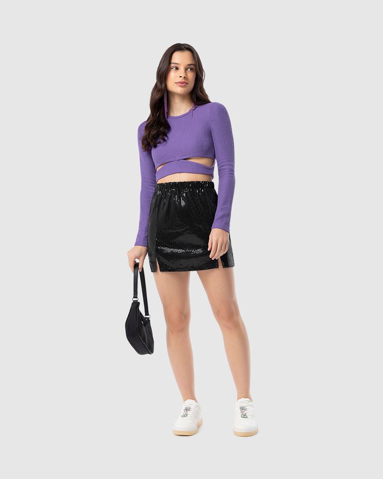 Blusa Cropped Menina Detalhe Vazado Malwee kids