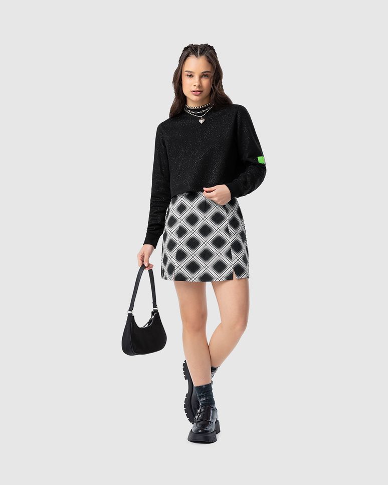 Blusão Cropped Menina Em Moletom Com Brilho Malwee Kids