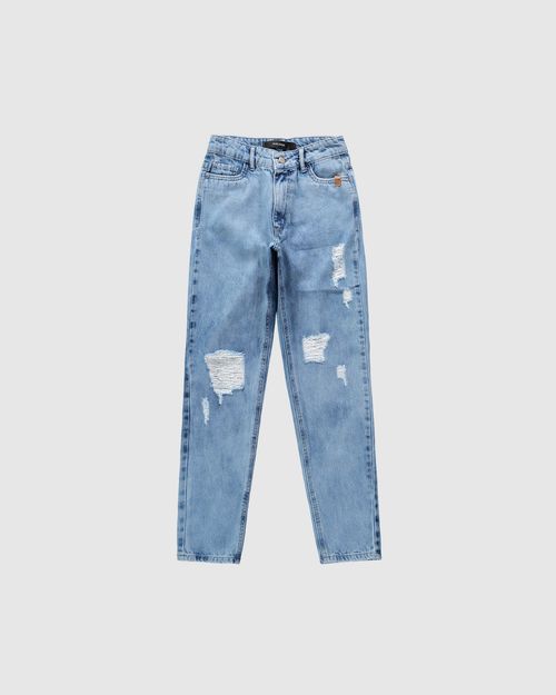 Calça Menina Mom Com Puídos Em Jeans 100% Algodão Malwee Kids