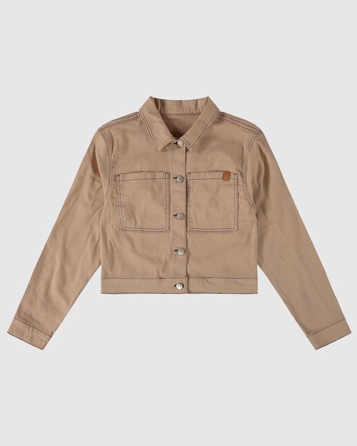 Jaqueta Cropped Menina Em Sarja Com Elastano Malwee Kids