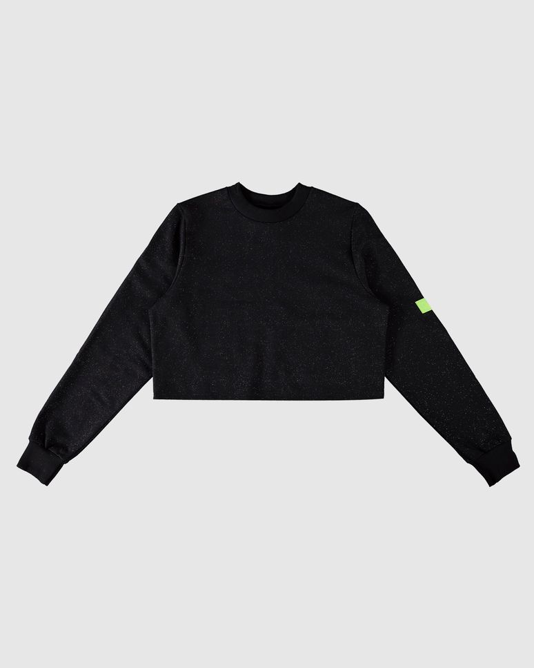 Blusão Cropped Menina Em Moletom Com Brilho Malwee Kids