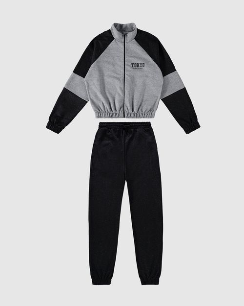 Conjunto Menina Jaqueta Cropped Em Moletom Malwee Kids