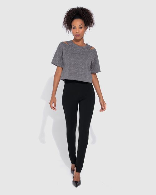Blusa Ampla Feminina Recorte Ombro Em Malha Lurex - ENFIM