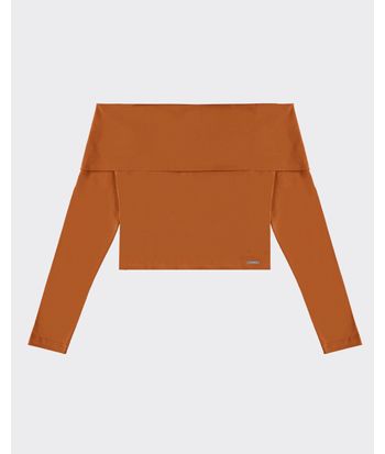 Blusa Feminina Decote Ombro A Ombro Manga Longa Em Algodão - ENFIM