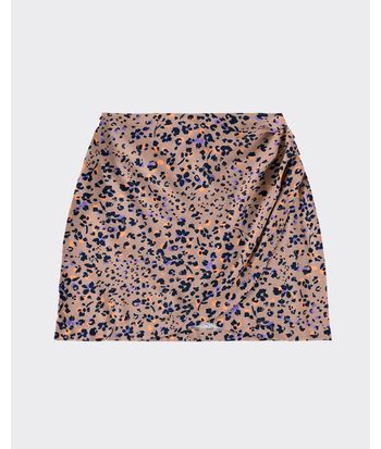 Saia Curta Feminina Estampada Com Pregas Laterais Em Viscose - ENFIM