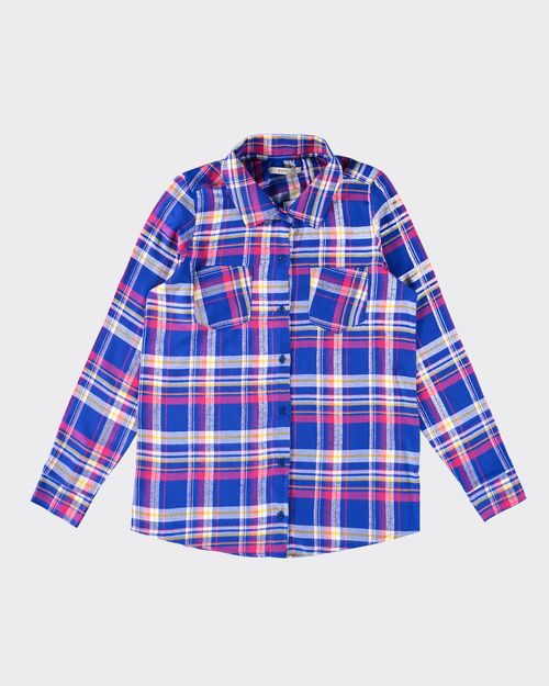 Camisa Feminina Alongada Xadrez Com Bolso Em Viscose Flanelada - ENFIM