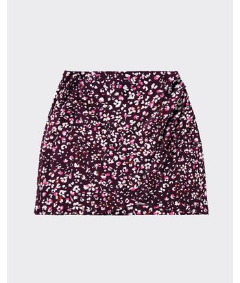 Saia Curta Feminina Estampada Com Pregas Laterais Em Viscose - ENFIM