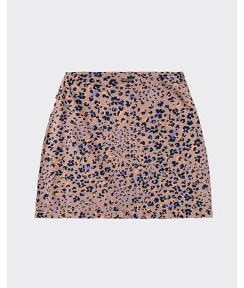 Saia Curta Feminina Estampada Com Pregas Laterais Em Viscose - ENFIM