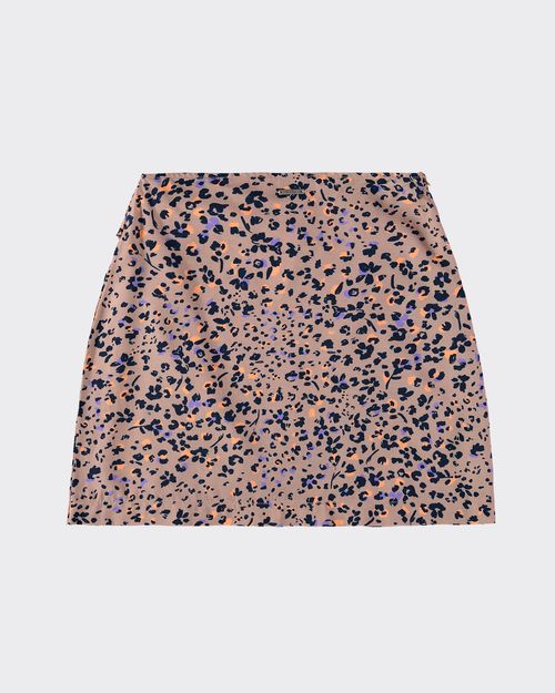 Saia Curta Feminina Estampada Com Pregas Laterais Em Viscose - ENFIM
