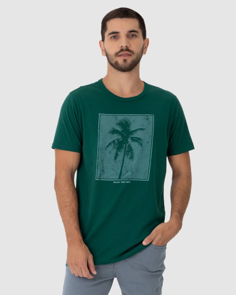 Camiseta Masculina Decote Redondo Enjoy The View Em Algodão