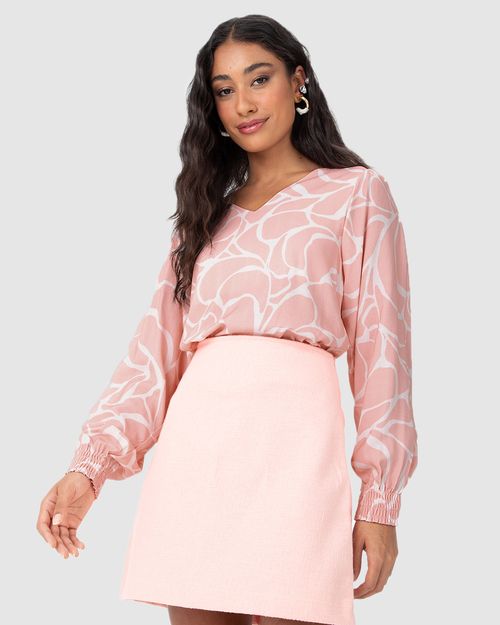 Saia Reta Feminina Cintura Alta Em Malha Tweed