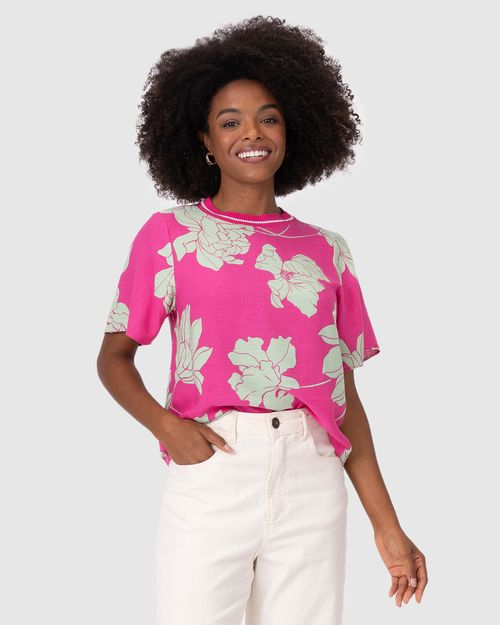 Blusa Ampla Feminina Gola Retilínea Em Viscolinho