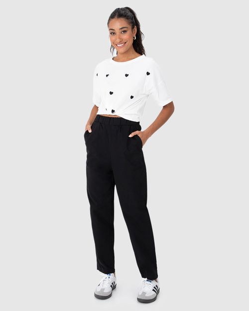 Calça Jogger Feminina Bolso Faca Em Sarja Stretch